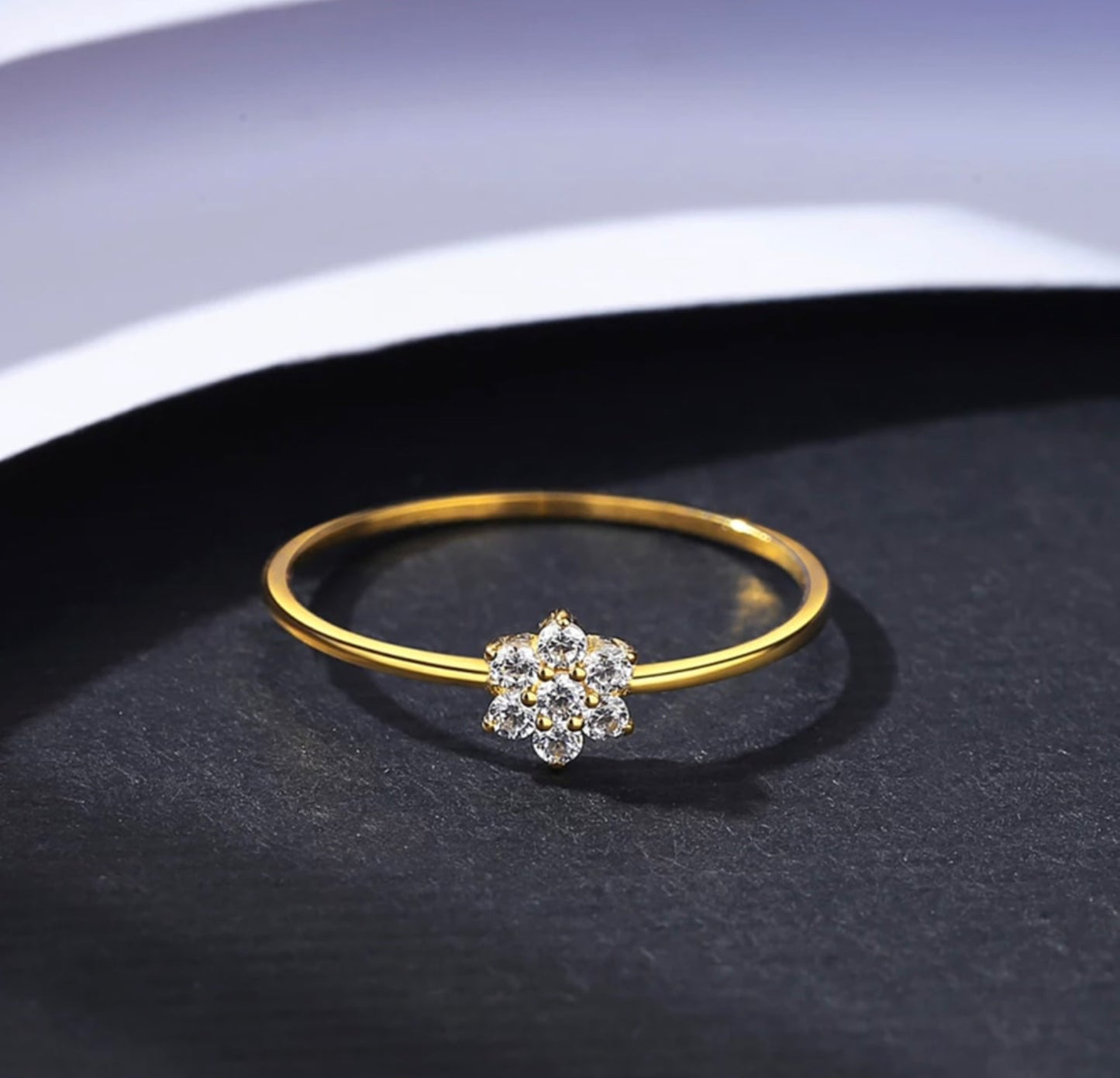 Anillo de Plata 925, bañado en Oro 14k, minimalista