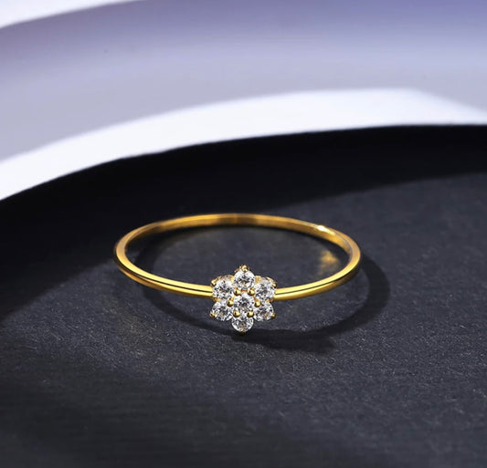 Anillo de Plata 925, bañado en Oro 14k, minimalista