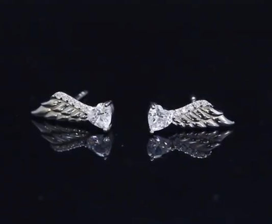 Aretes de Plata 925 modelo Alas de Ángel