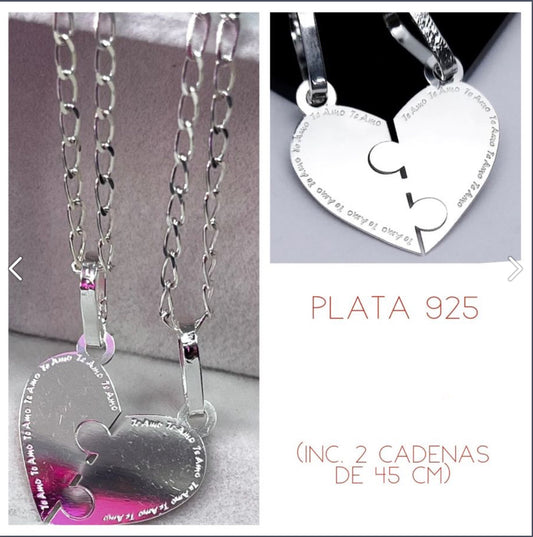 Juego de Dijes para Pareja de Plata 925