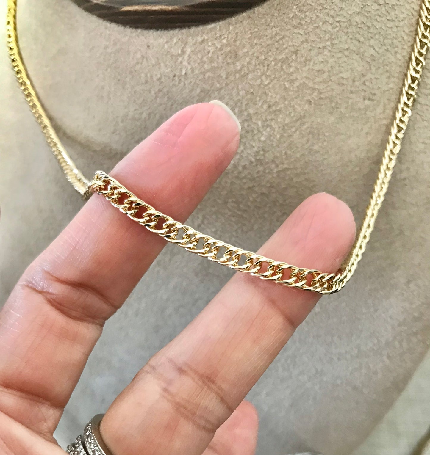 Cadena con Chapa de Oro 14k, 45 cm