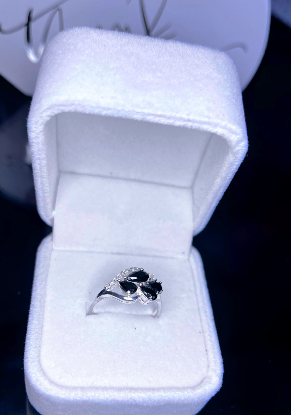 Anillo de Plata 925 con Zirconia en Color Negro