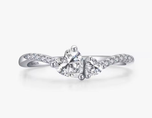 Anillo de Plata 925 con Zirconias modelo Tu y Yo