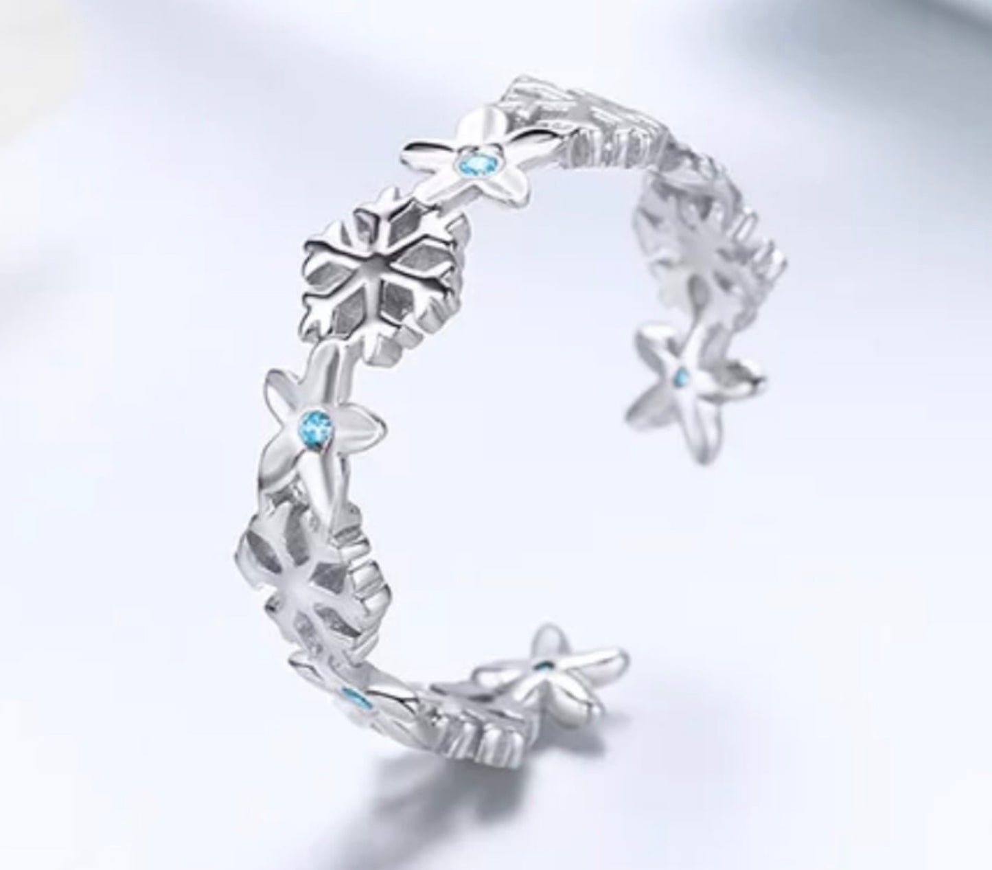 Anillo de Plata 925, con Zirconias, Ajustable