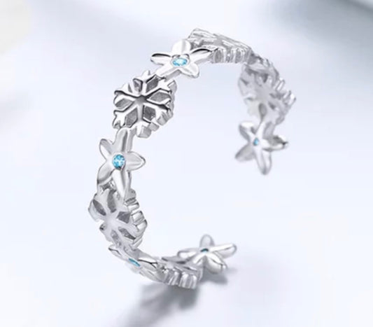 Anillo de Plata 925, con Zirconias, Ajustable