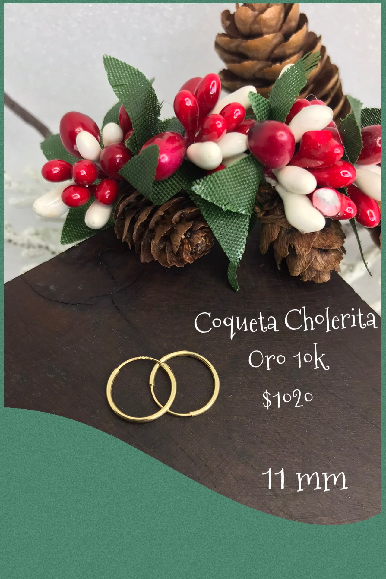 Coquetas de Oro 10k, 11mm