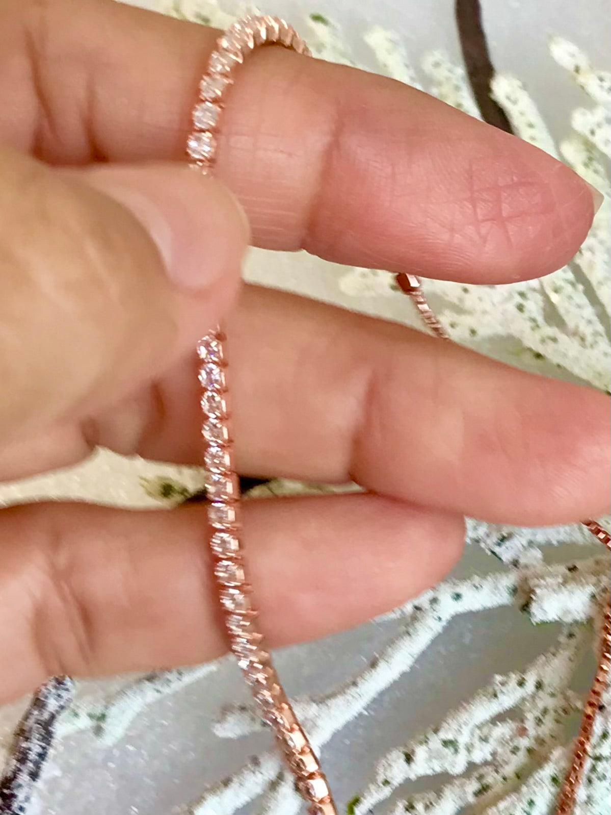 Pulsera modelo Tennis de Plata 925 bañada en Oro Rosa