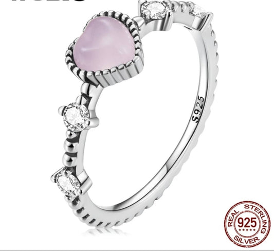 Anillo de Plata 925 con Zirconias modelo Corazón