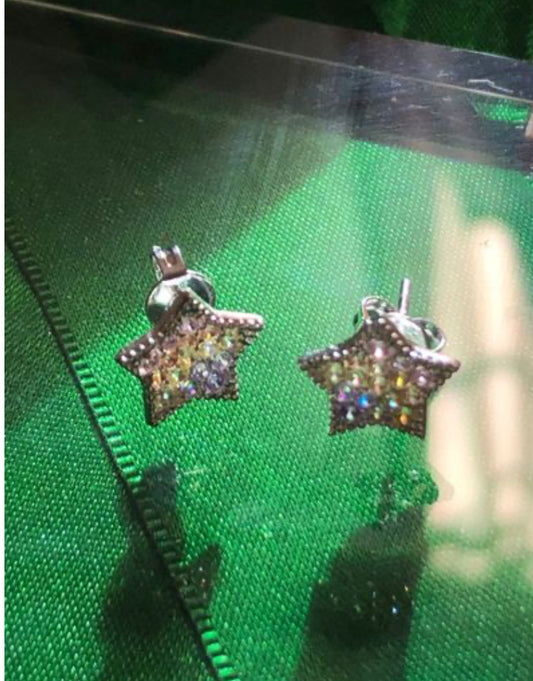 Aretes de Plata 925 con Zirconias modelo Estrellas