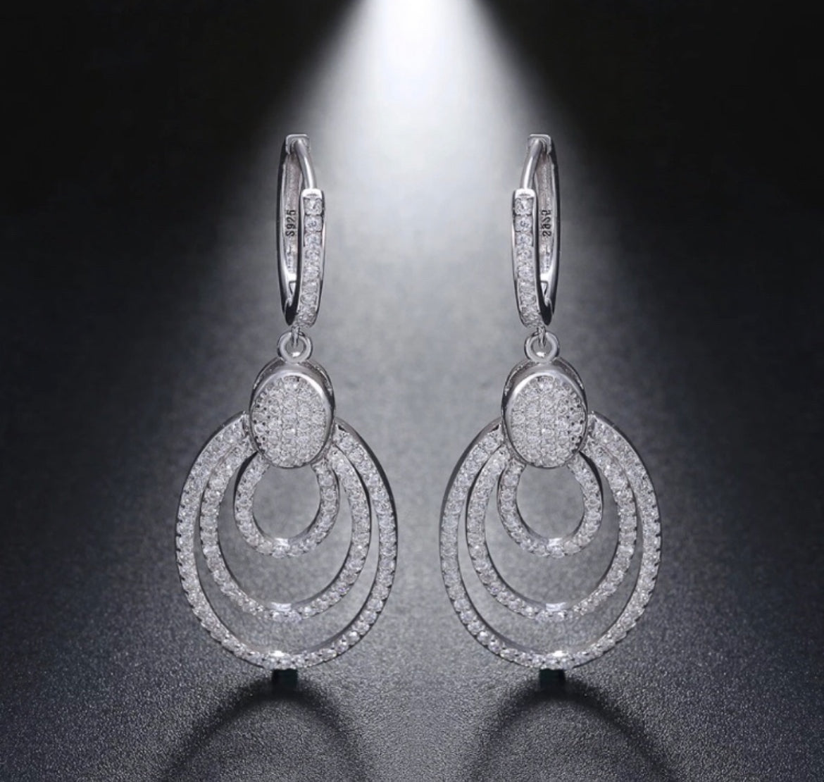 Aretes de Plata 925 con Zirconias