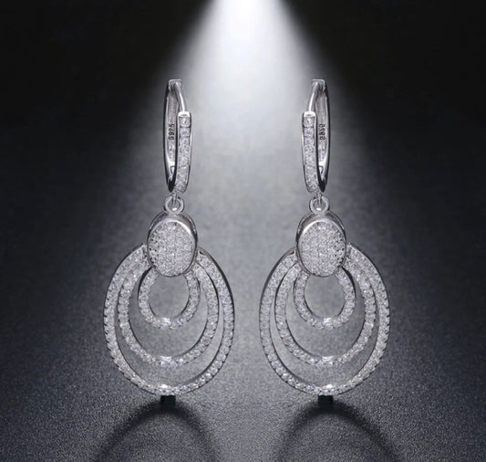 Aretes de Plata 925 con Zirconias