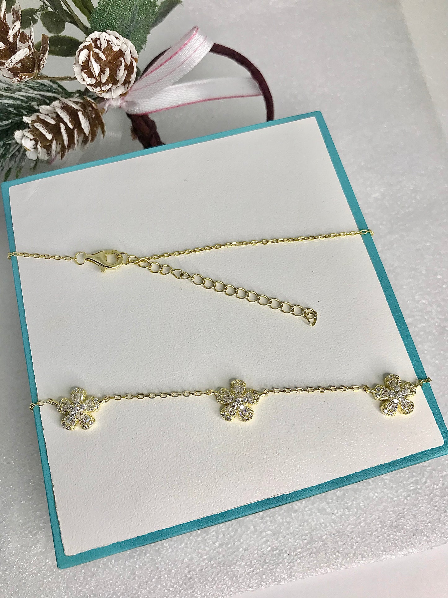 Collar de Plata 925 Bañado en Oro 14k con Zirconias