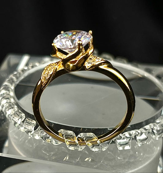 Anillo con 4 Baños de Oro 14k modelo Tulipán