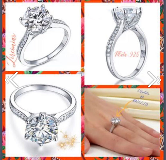 Anillo de plata con circonitas