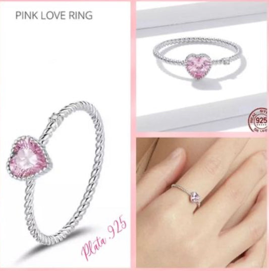 Anillo de Plata 925 con Zirconias modelo Corazón