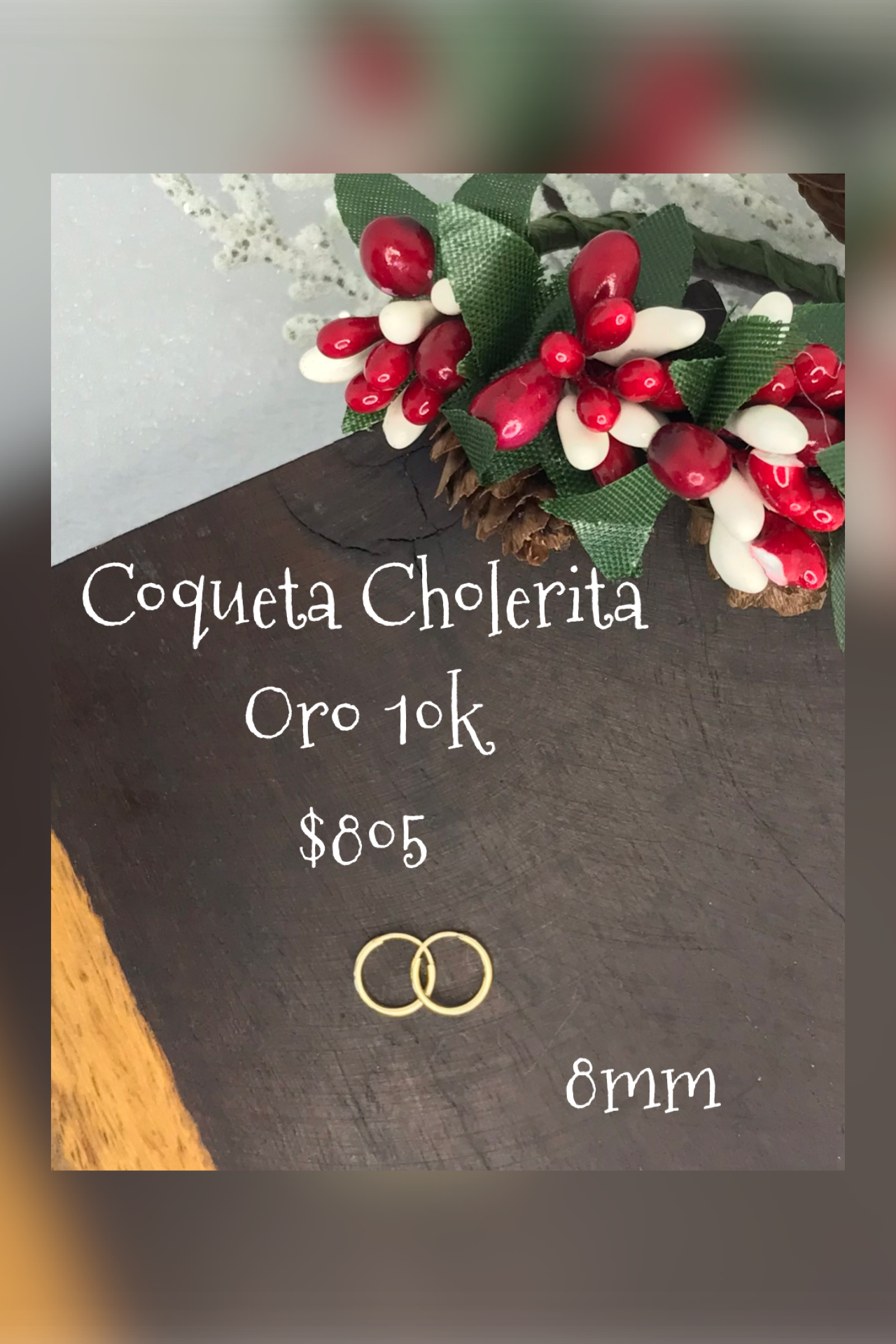 Coquetas de Oro 10k, 8mm