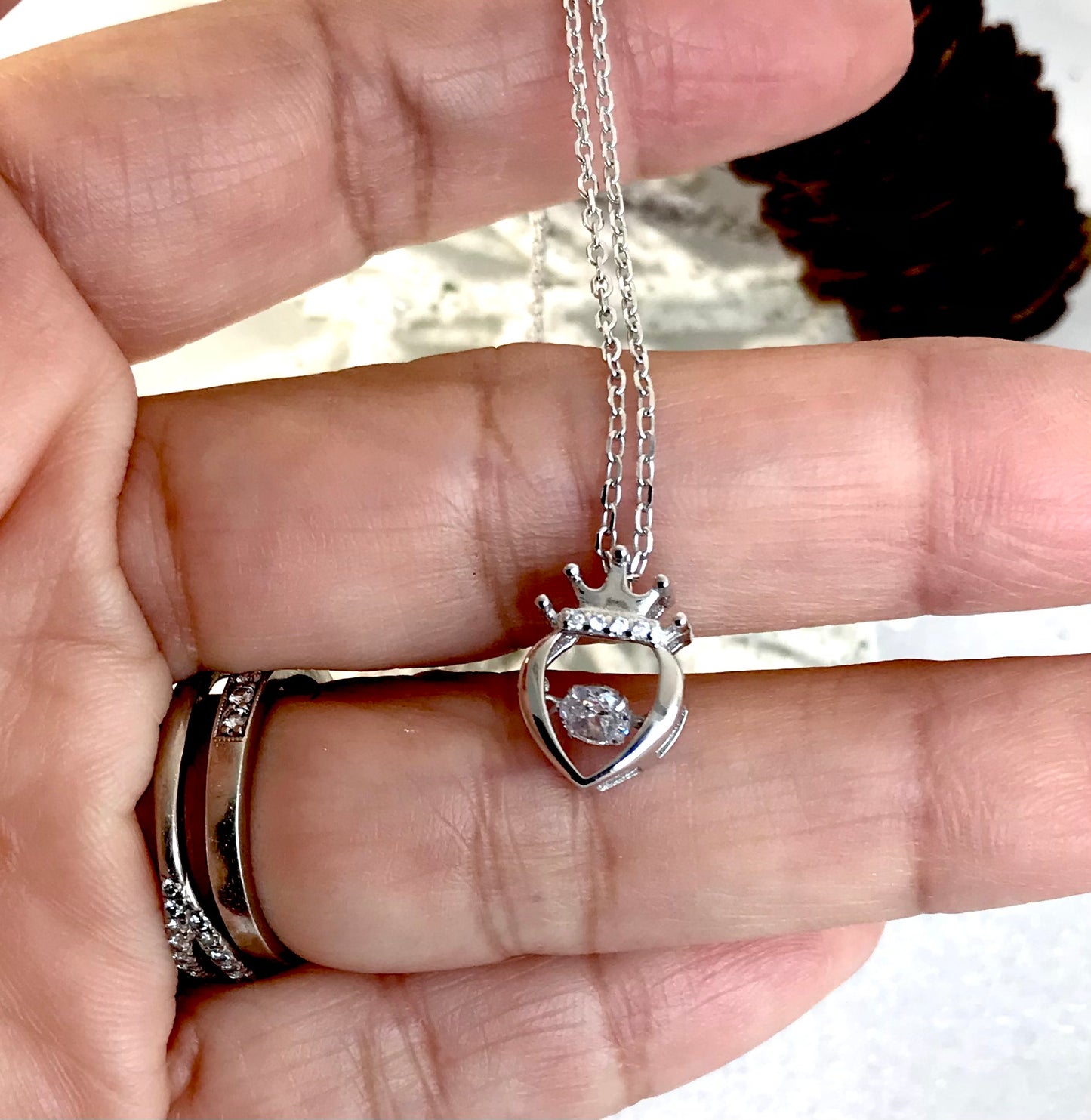 Cadena con Dije de Plata 925 y Zirconias