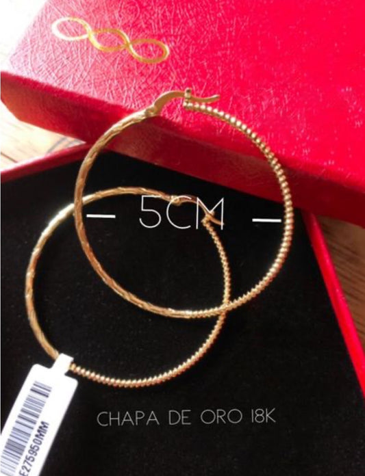 Arracadas en Chapa de Oro 18k