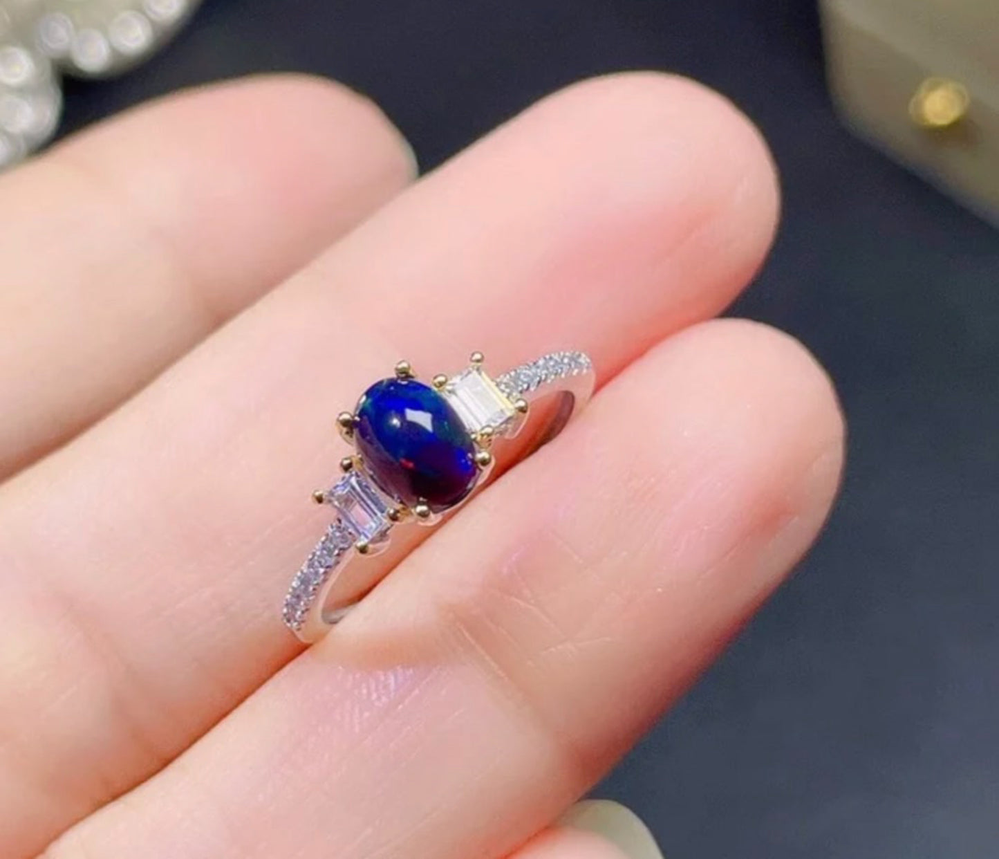 Anillo de Plata 925 con Opalo Natural