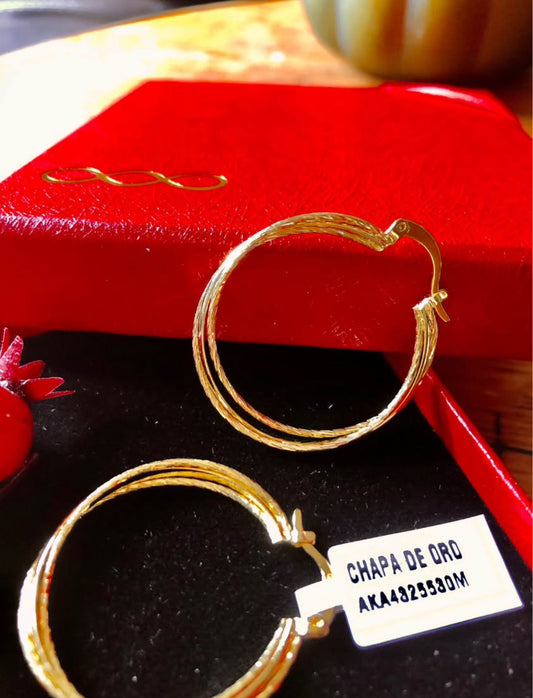 Arracadas en Chapa de Oro 18k