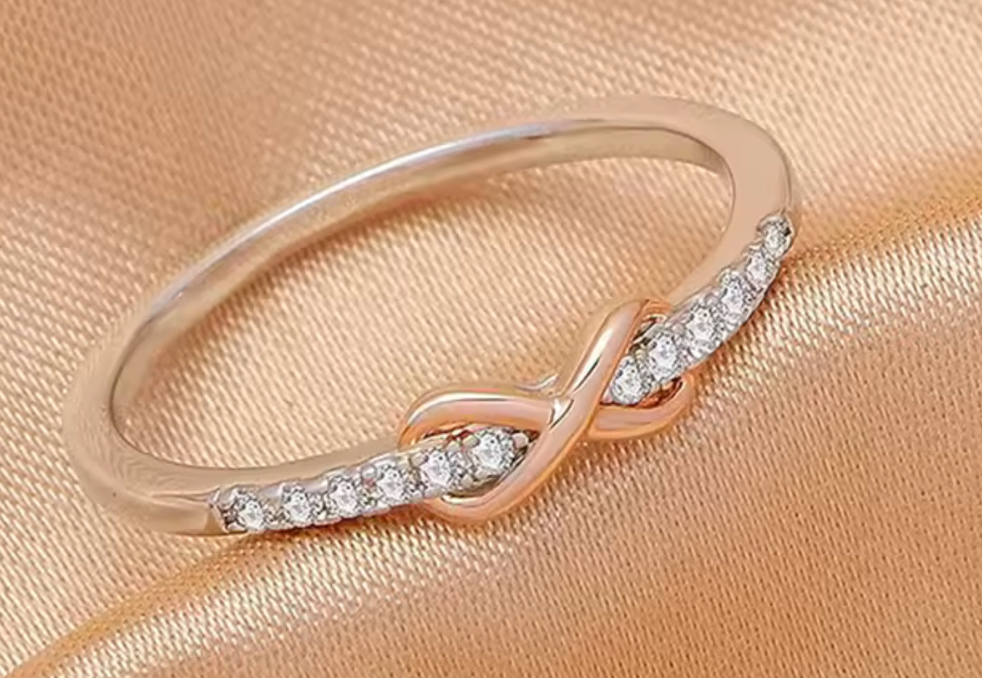 Anillo de Plata 925 con Infinito bañado en Oro Rosa