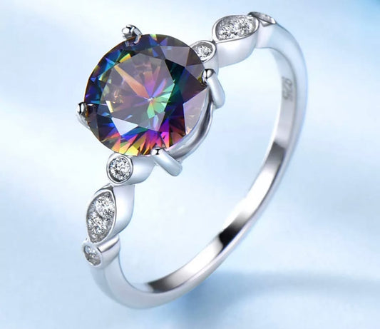 Anillo de Plata 925 con Topacio Místico
