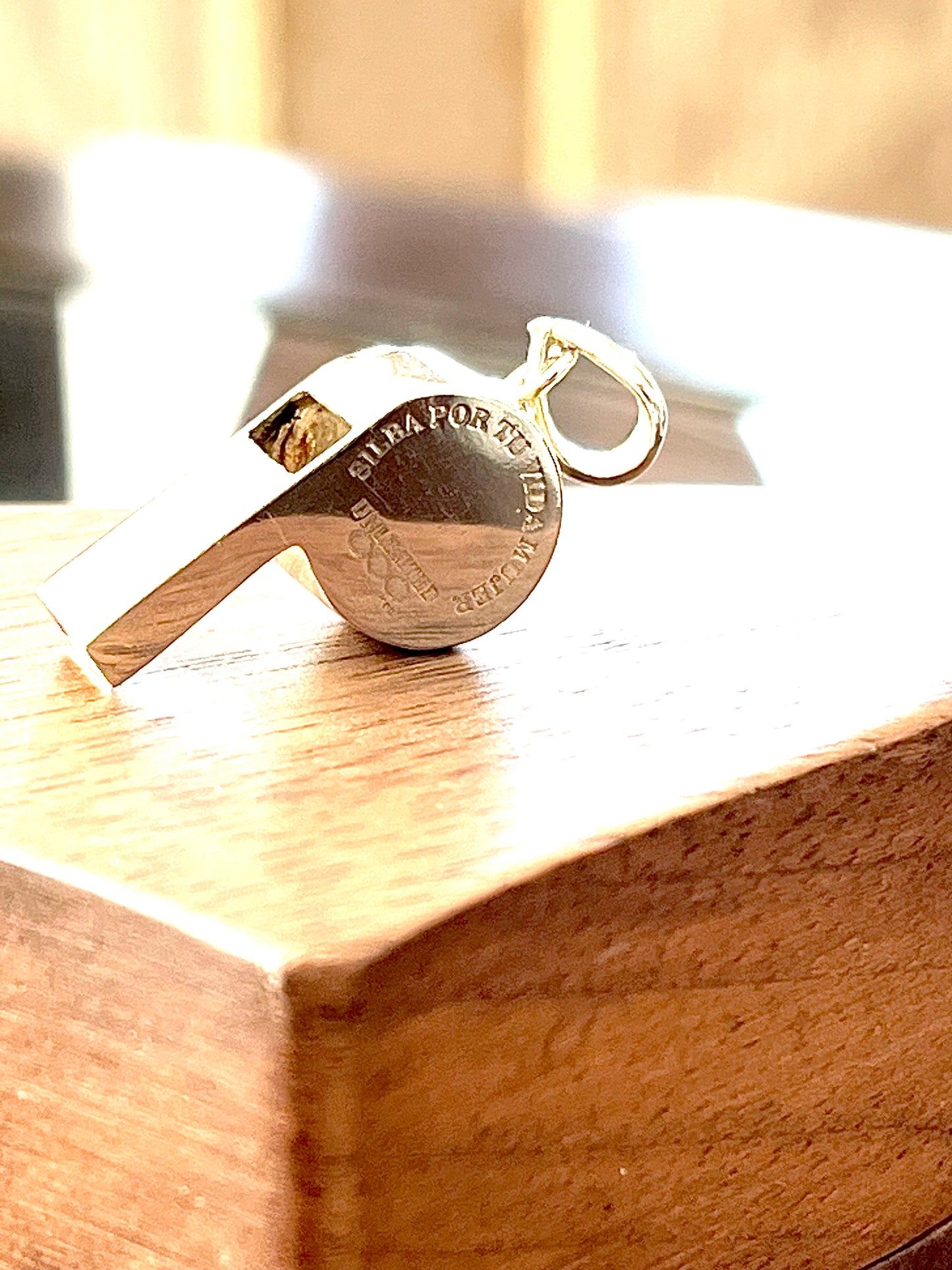 Silbato 100% FUNCIONAL, de Plata 925, Proteccion para Mujer