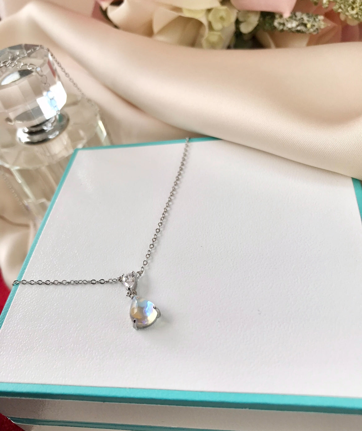 Collar de Plata 925 con Piedra Luna y Zirconias