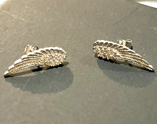 Aretes de Plata 925 con Zirconias modelo Alas de Ángel