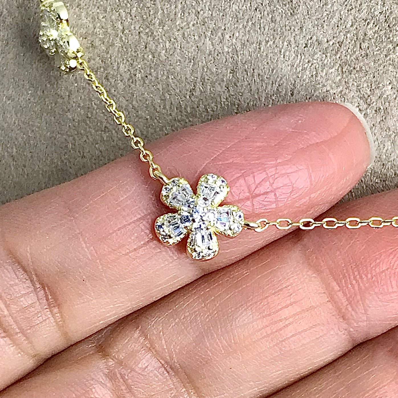 Collar de Plata 925 Bañado en Oro 14k con Zirconias