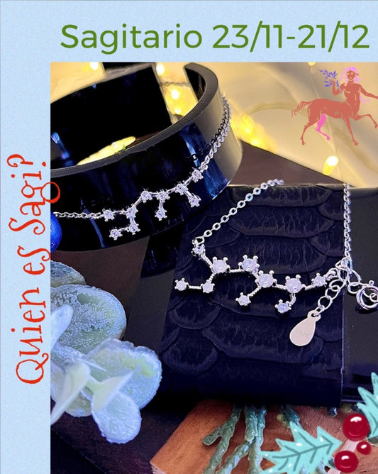 Collar de Plata 925, con Zirconias, modelo Signo Sagitario