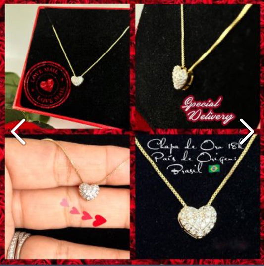 Collar de Chapa de Oro 18k con ZirconiaS