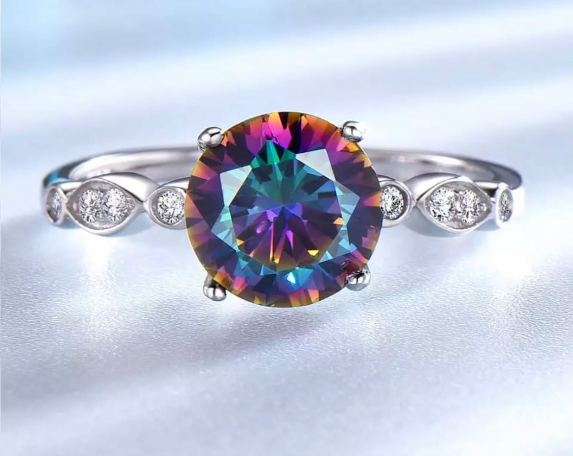 Anillo de Plata 925 con Topacio Místico