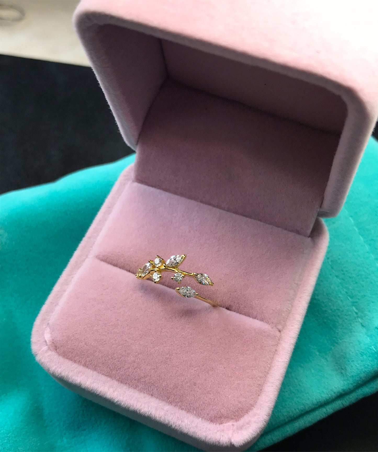 Anillo de Plata 925 bañada en Oro de 14k