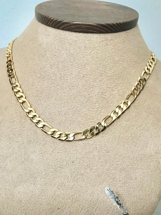 Cadena en Chapa de Oro estilo Cartier 3x1 medida 50 cm