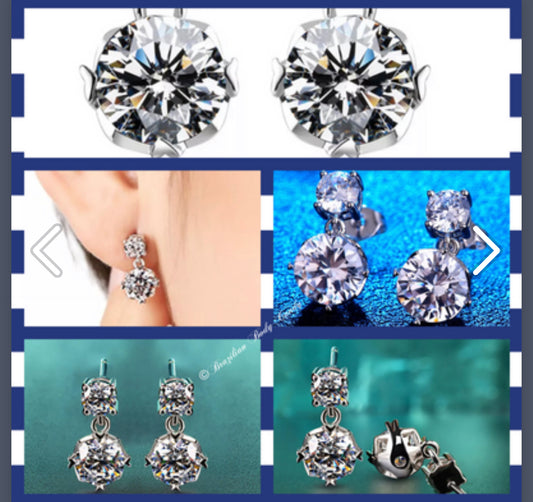 Aretes de Plata 925 con Zirconias