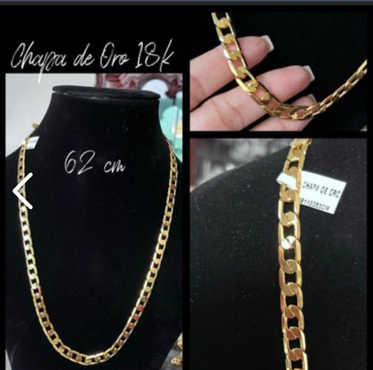 Cadena en Chapa de Oro 18k tipo Barbada