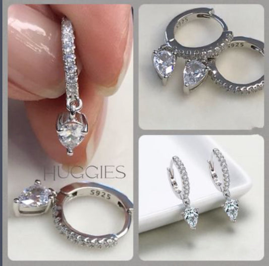 Huggies de Plata 925 con Zirconias
