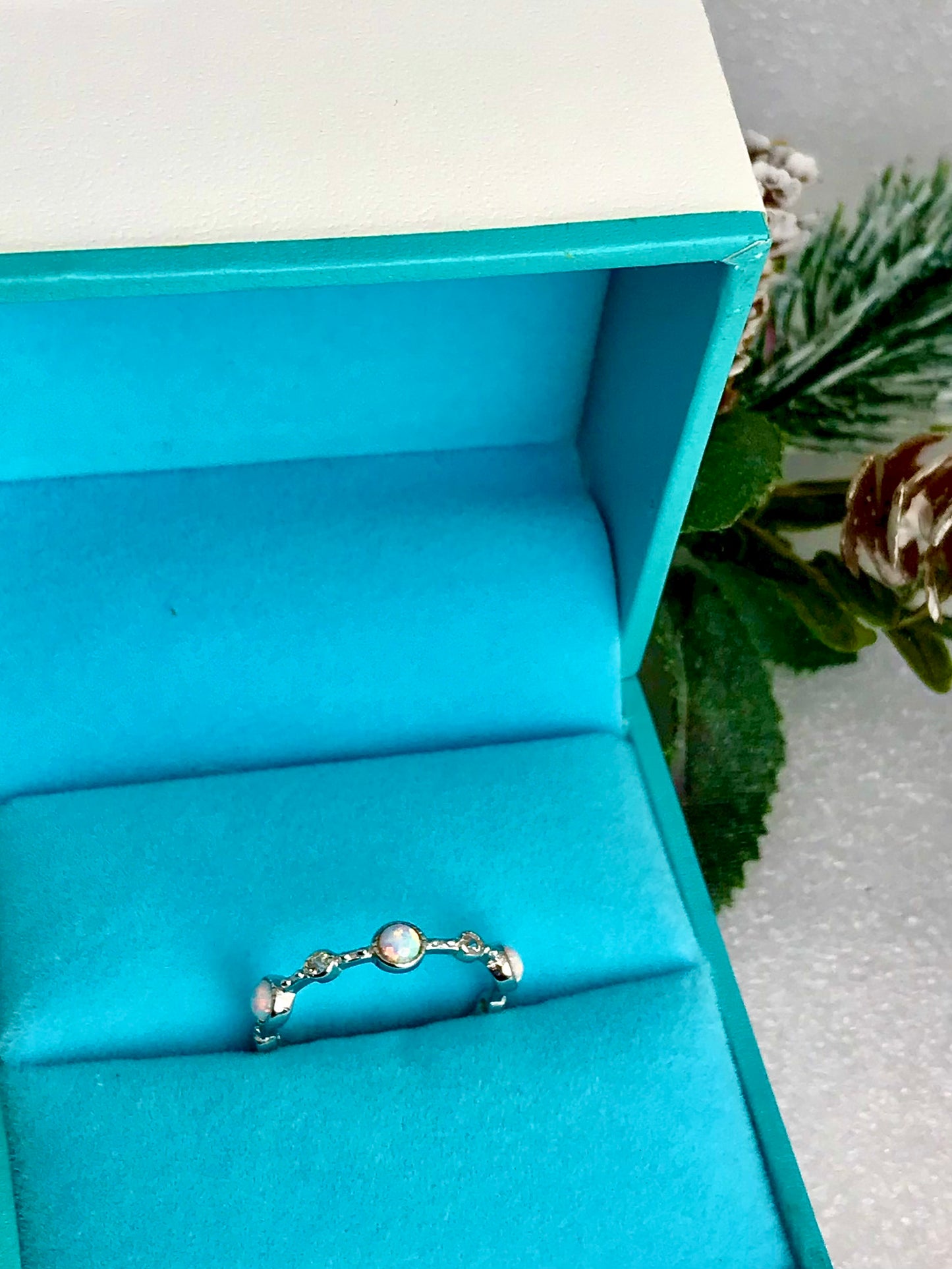 Churumbela de Plata 925 con Ópalo Natural y Zirconias