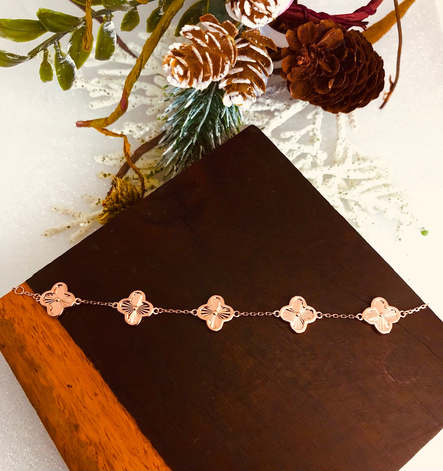 Pulsera de Plata 925 Bañada en Oro Rosa