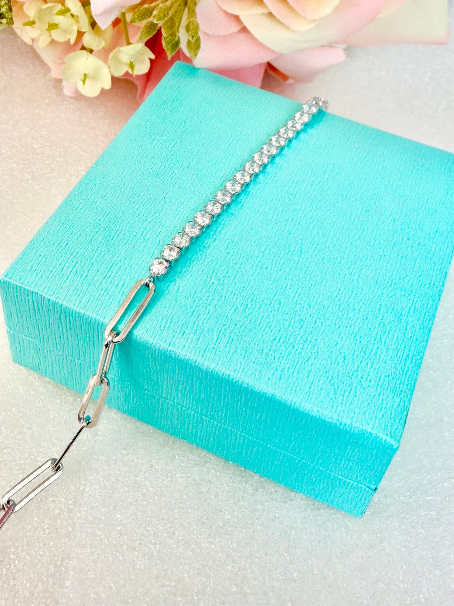 Pulsera de Plata 925 con Zirconias, Tipo Clip