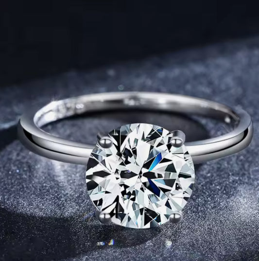 Anillo Solitario, de Plata 925 con Zirconia