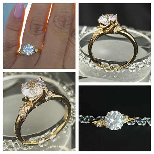 Anillo con 4 Baños de Oro 14k modelo Tulipán