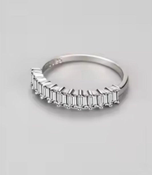 Churumbela (1/2) de Plata 925 con Zirconias corte Baguette