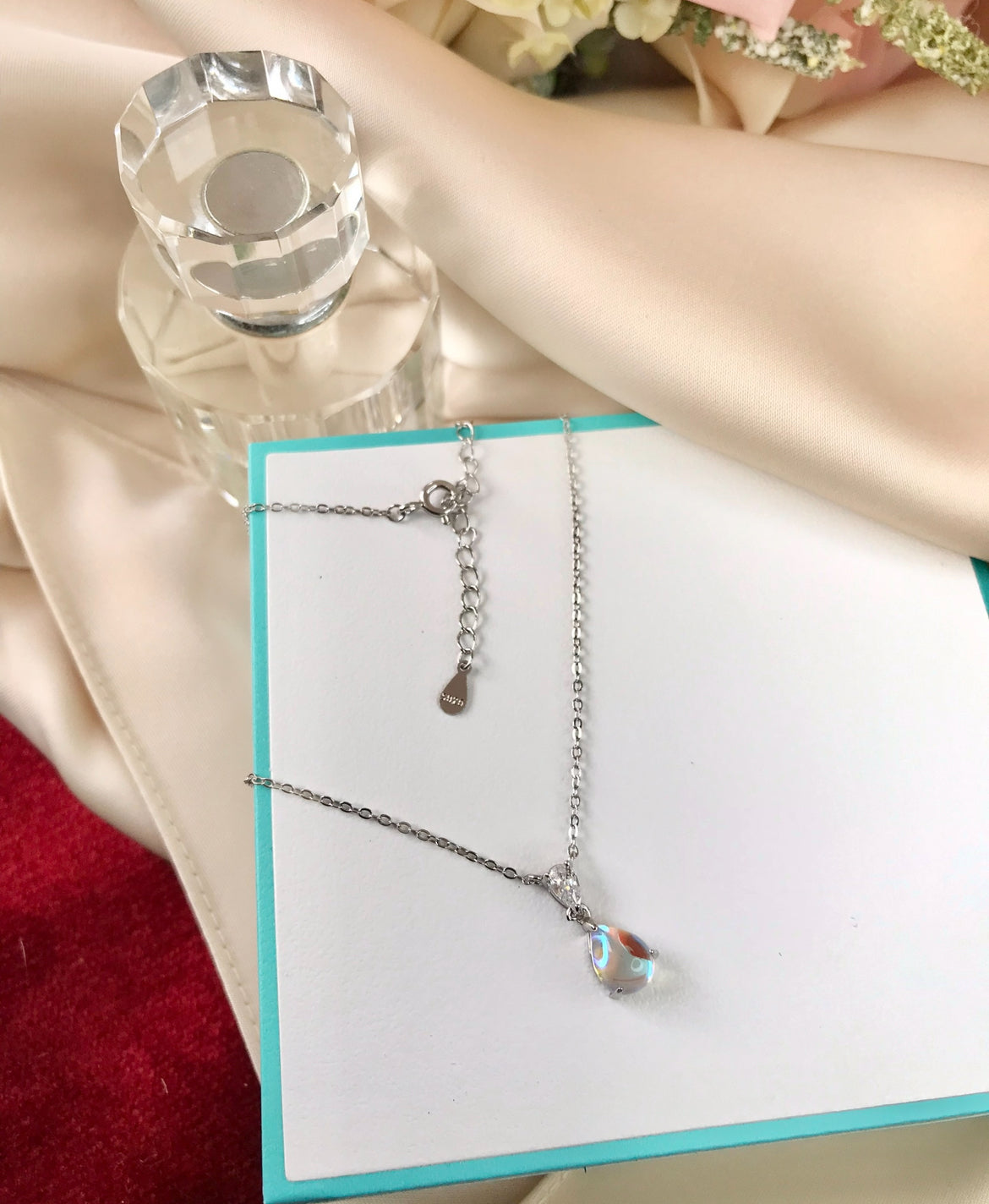Collar de Plata 925 con Piedra Luna y Zirconias