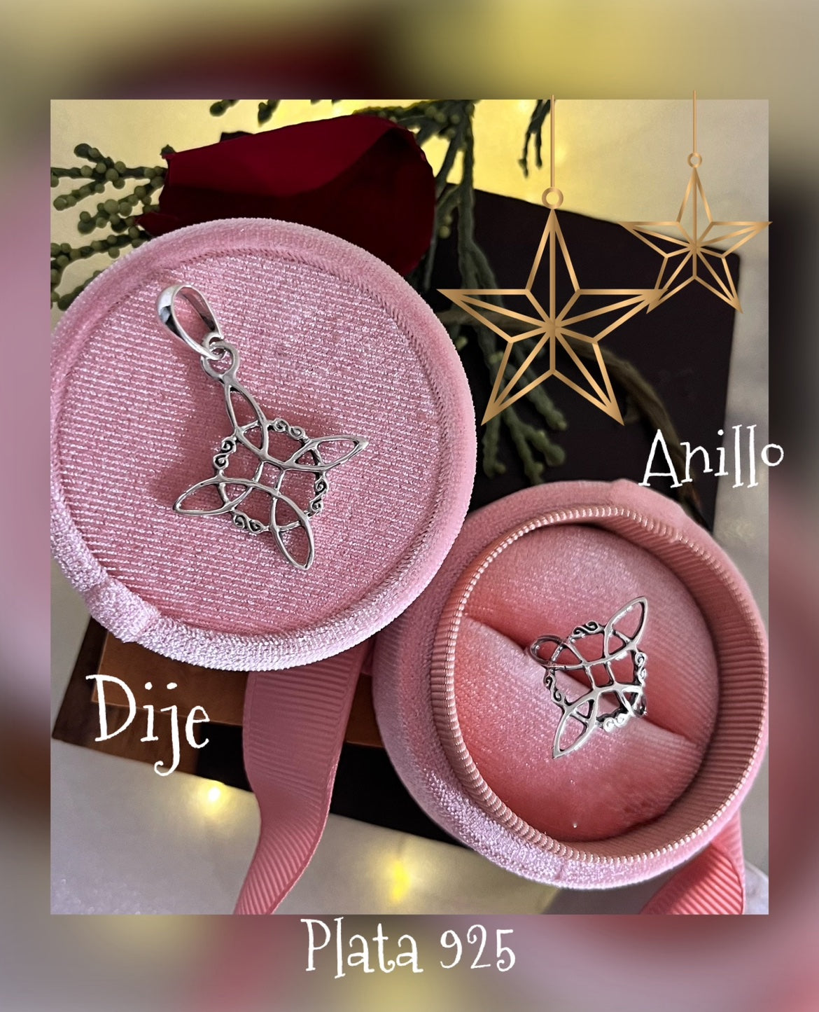 Dije de Plata 925, modelo Nudo de Bruja