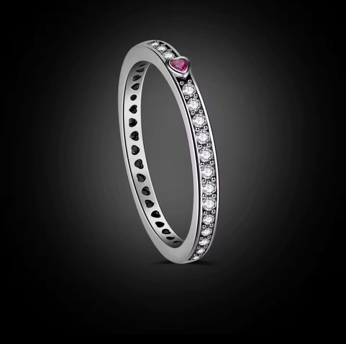 Churumbela de Plata 925, con Zirconias, modelo Corazón