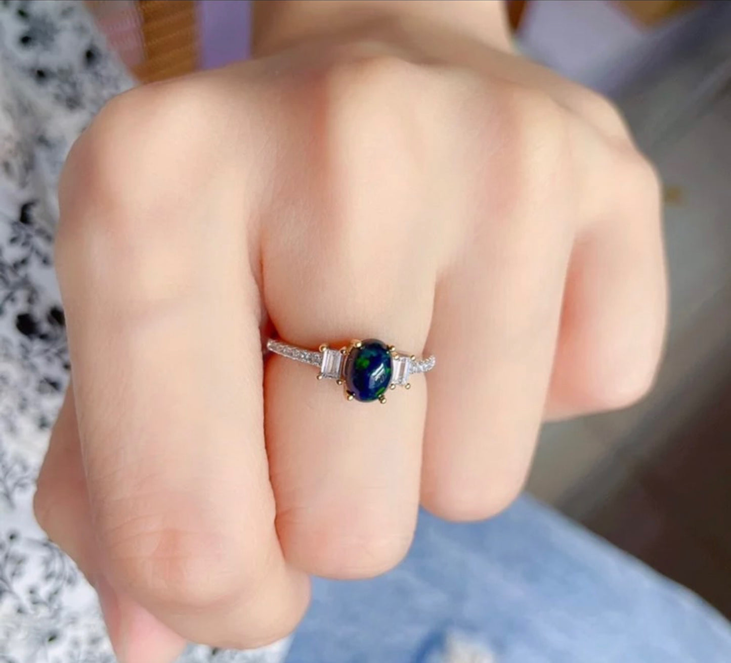 Anillo de Plata 925 con Opalo Natural