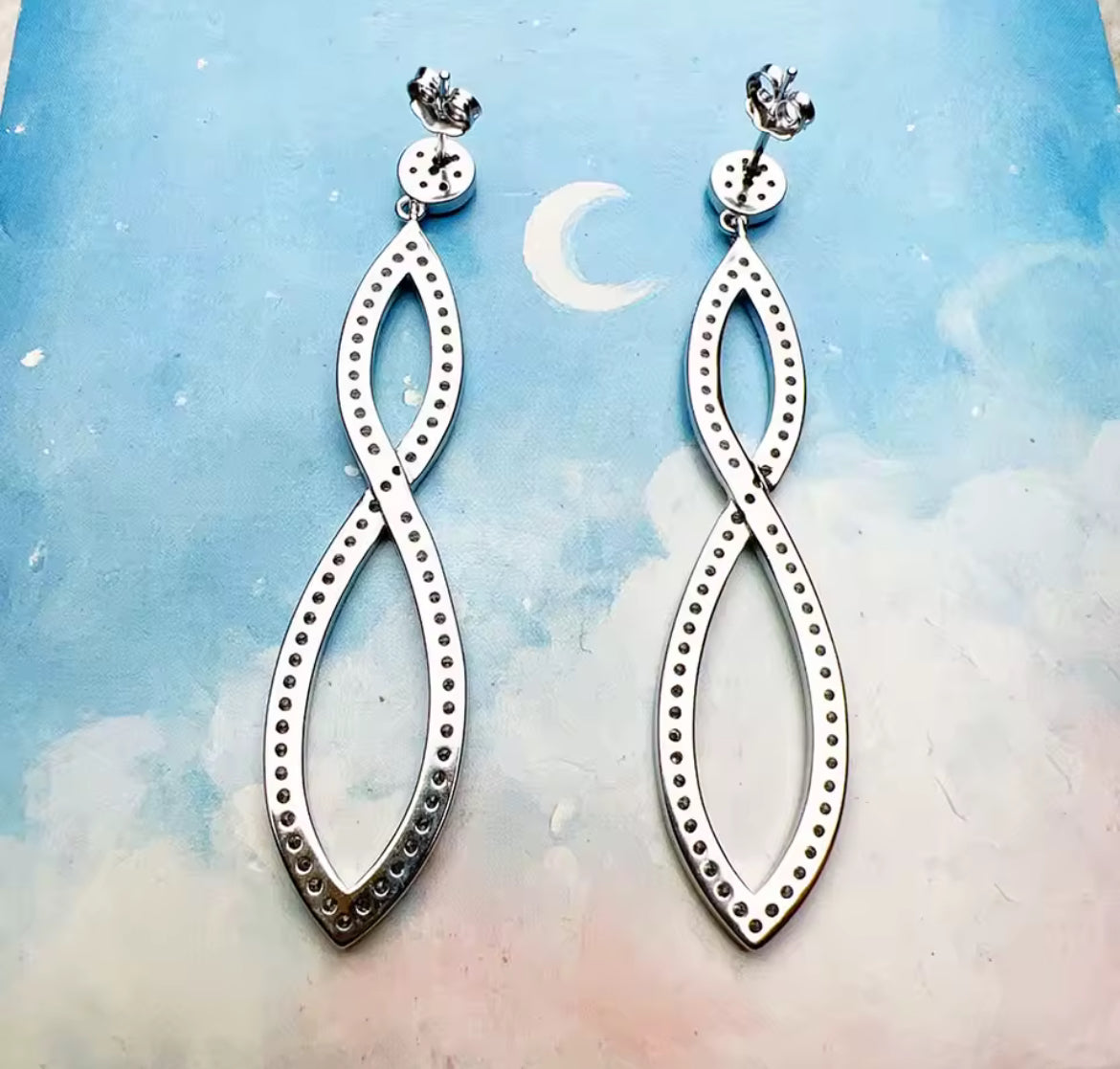 Aretes de Plata 925 con Zirconias