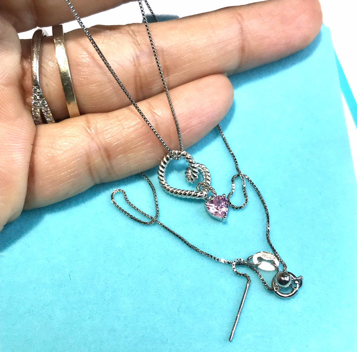 Dije y Cadena de Plata 925 con Corazón Asimétrico
